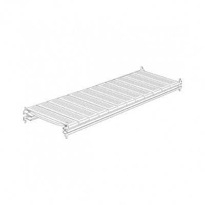 Complete shelves with small shelves and horizontal beams for series 45. Sizes: mm 1500Lx600P.