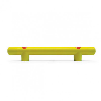 Perimeter bumper pole mm.  diametro70x1000x125H. Yellow.
