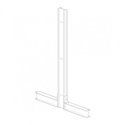 Double-sided column ipe 90. Red. Sizes: mm. 2000Hx800+800L.