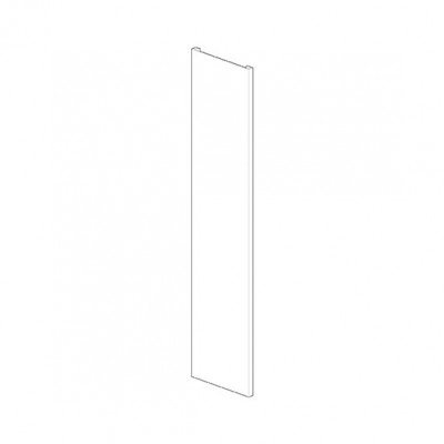 Side panelling for hook shelves. Painted grey. Sizes: mm 1850Hx300L.