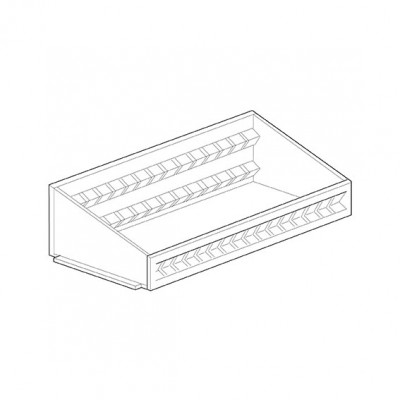 Galvanized trapezoidal tray. Sizes: mm 1000Lx300Dx100/200H.
