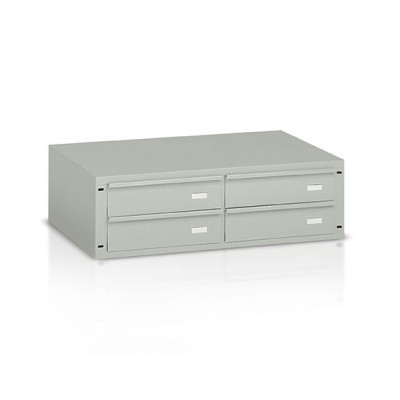 Drawer unit with 4 drawers mm. 1000Lx500Dx300H. Grey.