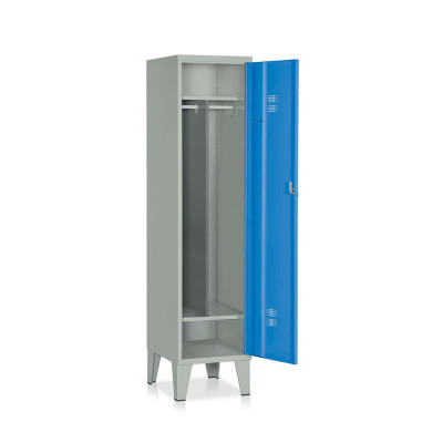 Locker 1 compartment with partition and shoe rack mm. 415Lx500Dx1800H. Grey/blue.