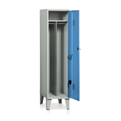 Locker with 1 compartment with partition mm. 415Lx500Dx1800H. Grey-blue.