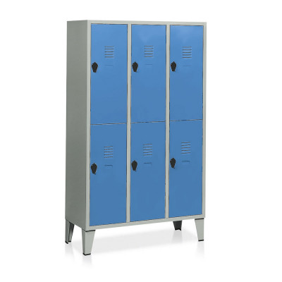 Locker 6 compartments mm. 1020Lx500Dx1800H. Grey/blue.