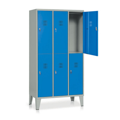Locker 6 compartments mm. 905Lx500Dx1800H. Grey/blue.