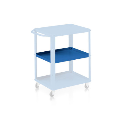 Tray for trolley mm. 600Lx450Dx30H. Blue.